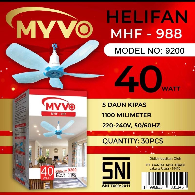 Helifan Kawashuki. 4 sayap.15w/20w/30w Helifan Myvo 5 Sayap 35w/40w