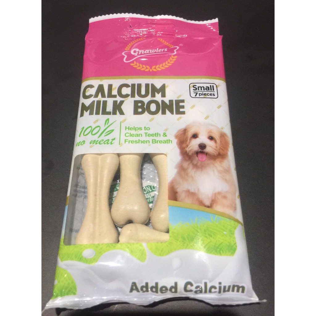 Gnawlers Calcium Milk Bone Cemilan Gigitan Pembersih Gigi Anjing