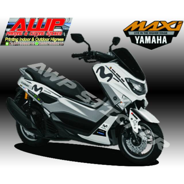 Striping Sticker Murah Nmax Putih Movistar Moto GP