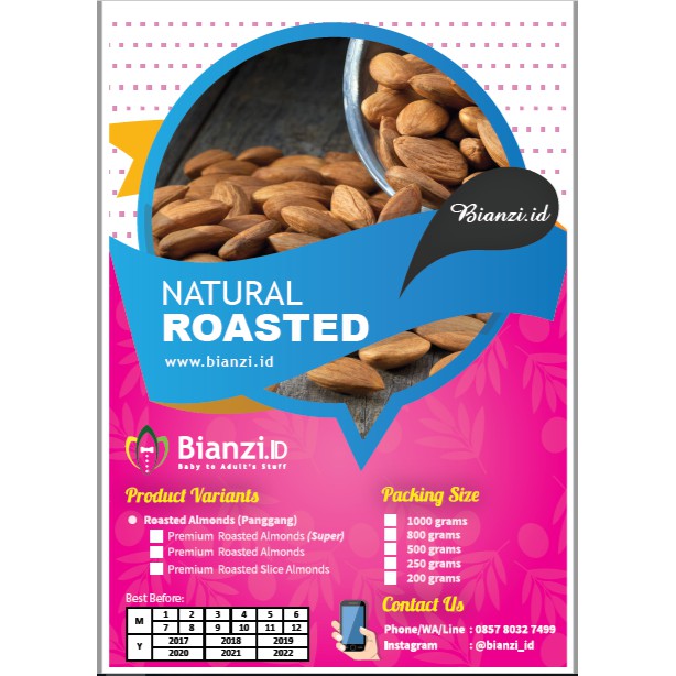 

Premium Roasted Almond (SUPER) 250 grams