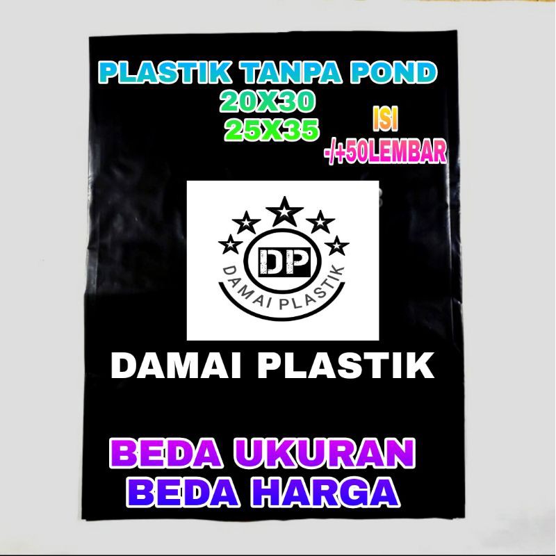 Plastik Hitam Packing Online 25x35 Kantong Olshop Tas Kresek Tanpa Pond HD Tanpa Plong