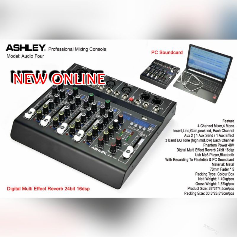 MIXER ASHLEY AUDIOFOUR BLUETOOTH EFFECT REVERB