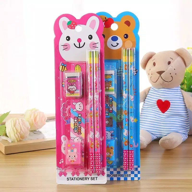 

Pencil Set - Alat Tulis Anak - 5 In 1 - Set Alat Tulis Anak Sekolah