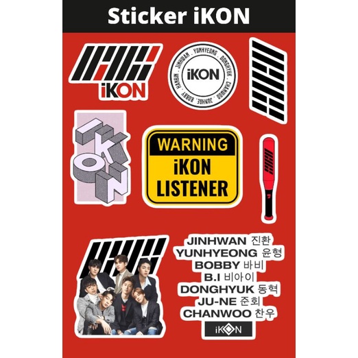 

Sticker iKON kpop aesthetic stiker untuk hp lptop custom ikonic