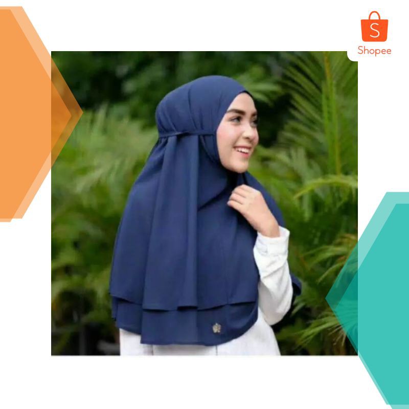 Terlaris ((PROMO)) Hijab Double Layer Bergo Maryam  2 Layer Hijab Instant ||| HIJAB JILBAB KHIMAR