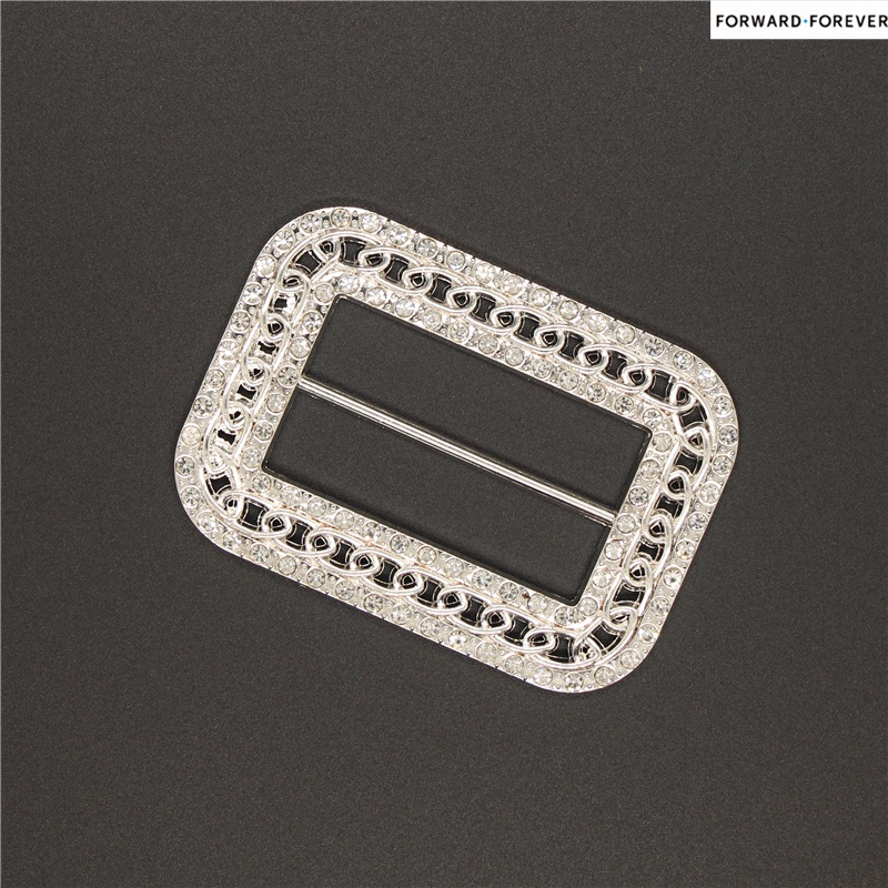 Bros Bentuk Persegi Panjang Aksen Berlian Imitasi Bahan Alloy Untuk Aksesoris Syal M40286
