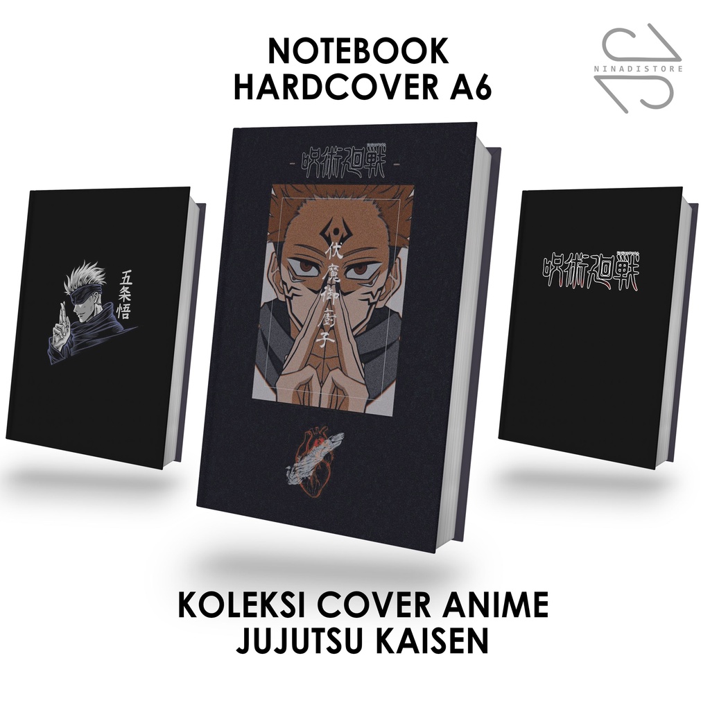 

Pocket Book/Notebook Hardcover A6 isi polos dan garis Gambar Jujutsu Kaisen