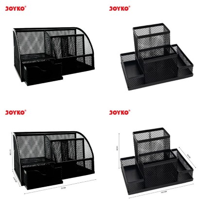 JOYKO - DESK SET ORGANIZER PEN / PENSIL SET MEJA JARING JALA BLACK HITAM DS-22 / DS-19