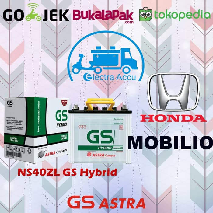"Aki Mobil Honda Mobilio NS40ZL GS Astra Hybrid Aki Basah"