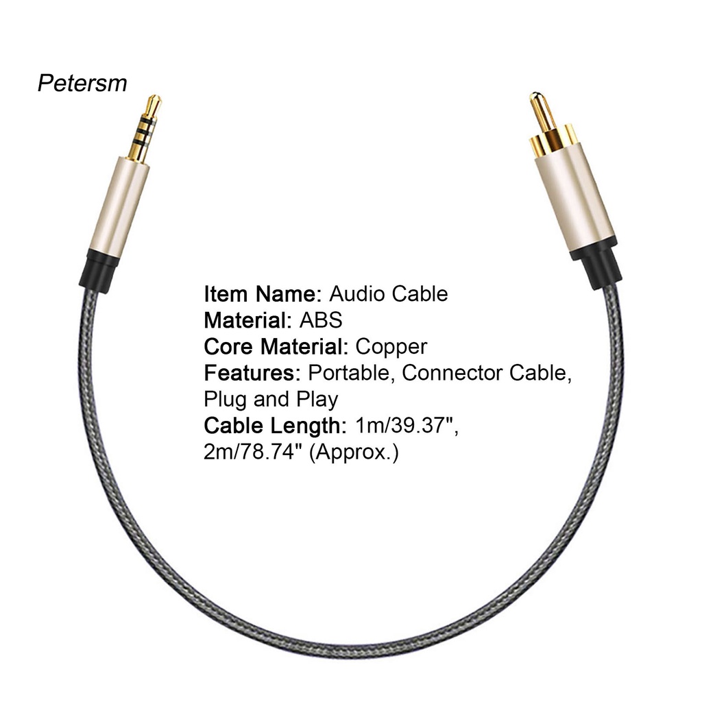 Kabel Konektor Audio Coaxial 1 / 2m Rca Ke Aux 3.5mm Jack Untuk Xiao-Mi 1 / 2 Tv