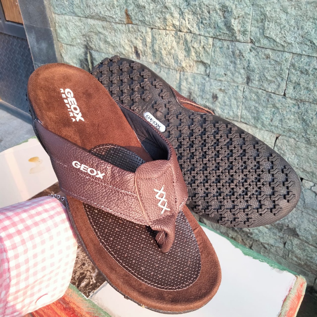 sendal pria sendal geox sendal slide bahan kulit original