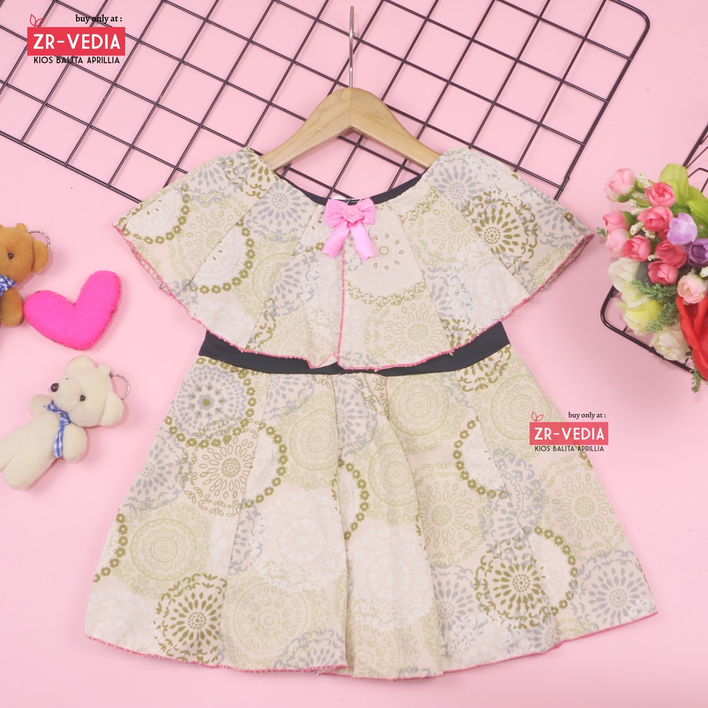 Dress Irene size 1-2 Tahun / Dres Batik Cape Anak Cewek Murah Baju Kensi Perempuan Katun Adem Gaun