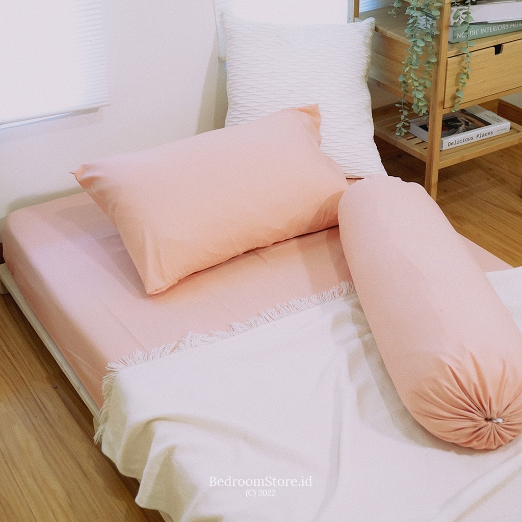 SPREI AESTHETIC POLOS PEACH ALA KOREA SUDAH TERMASUK SARBAN SARGUL