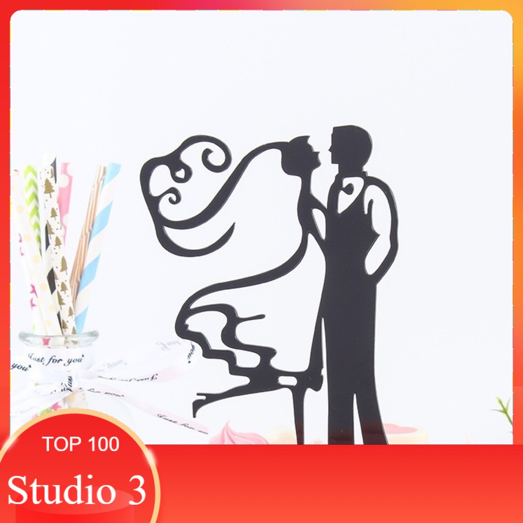Studio3 Topper Kue Pernikahan / Tusukan Hiasan Kue WEDDING Anniversary Engagement 10690