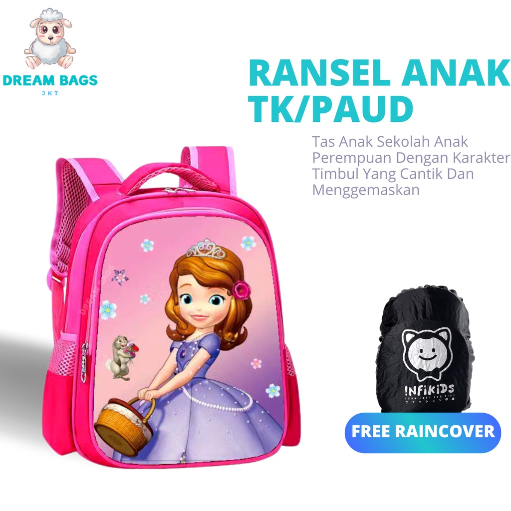 Tas Anak TK Perempuan DB-6122 Tas Ransel Anak Perempuan TK