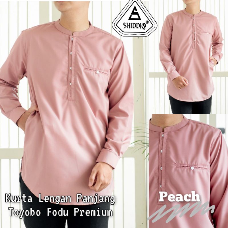 SEGERADAPATKAN## Koko Qurta Dewasa Lengan Panjang SHIDDIQ Toyobo Fodu (Warna Peach, Dongker, Lilac, 