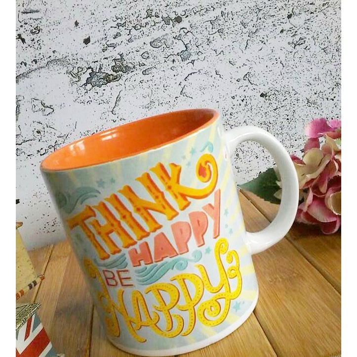 GELAS MUG MOTIF TULISAN WARNA-WARNI/GELAS CANTIK/MUG KERAMIK/KADO MURAH