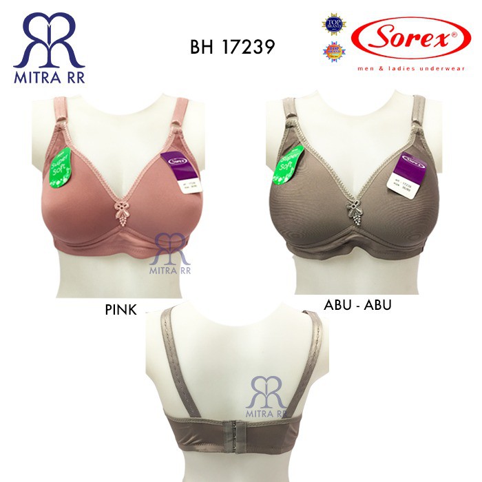 BH Sorex TANPA KAWAT 17239 Bra Super Soft Basic Polos Cantik Cup Besar Setara C