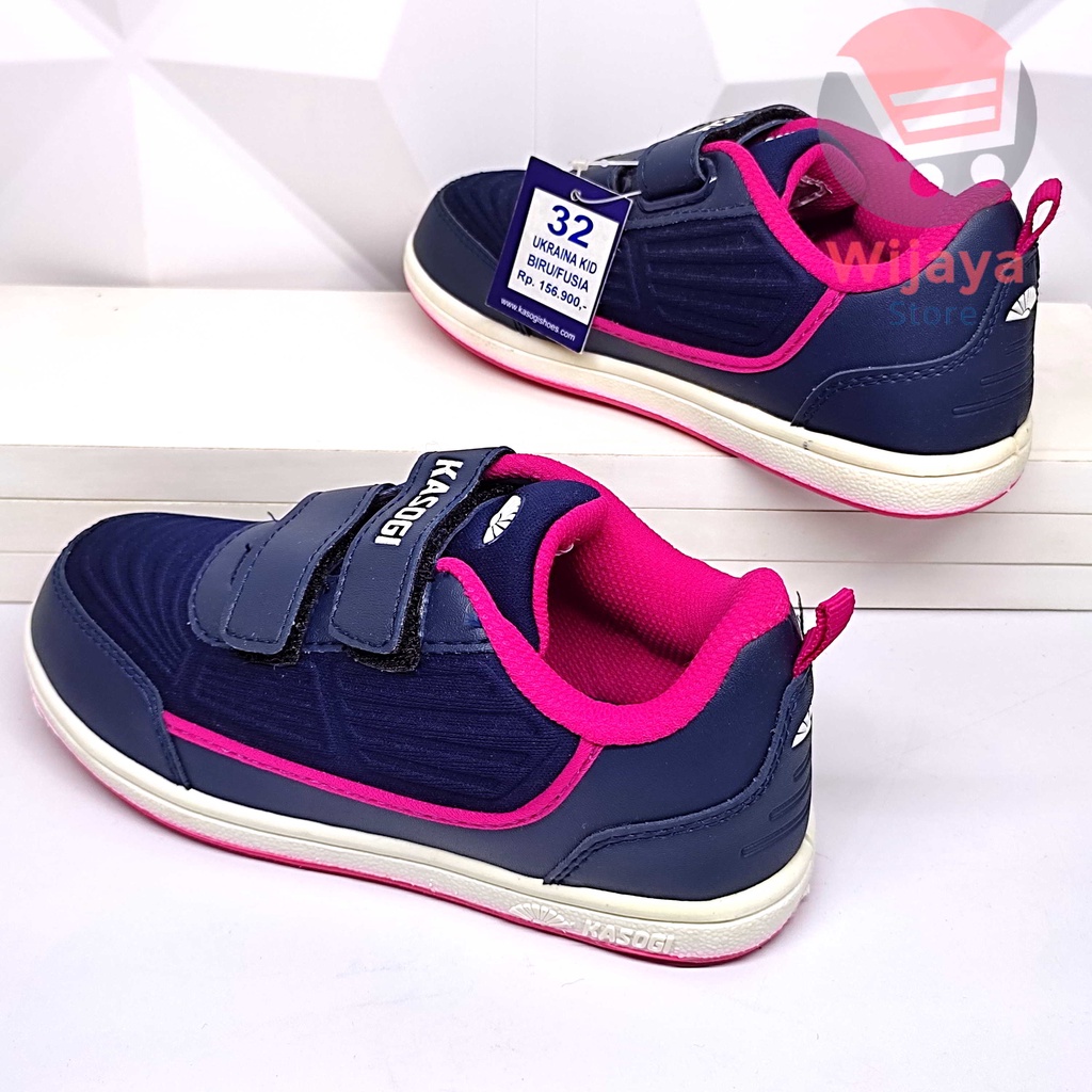 Sepatu Sneakers Anak KASOGI Original Fashionable dan Trendi Anak Cewek Perempuan Warna Biru Fusia Pink - Ukraina