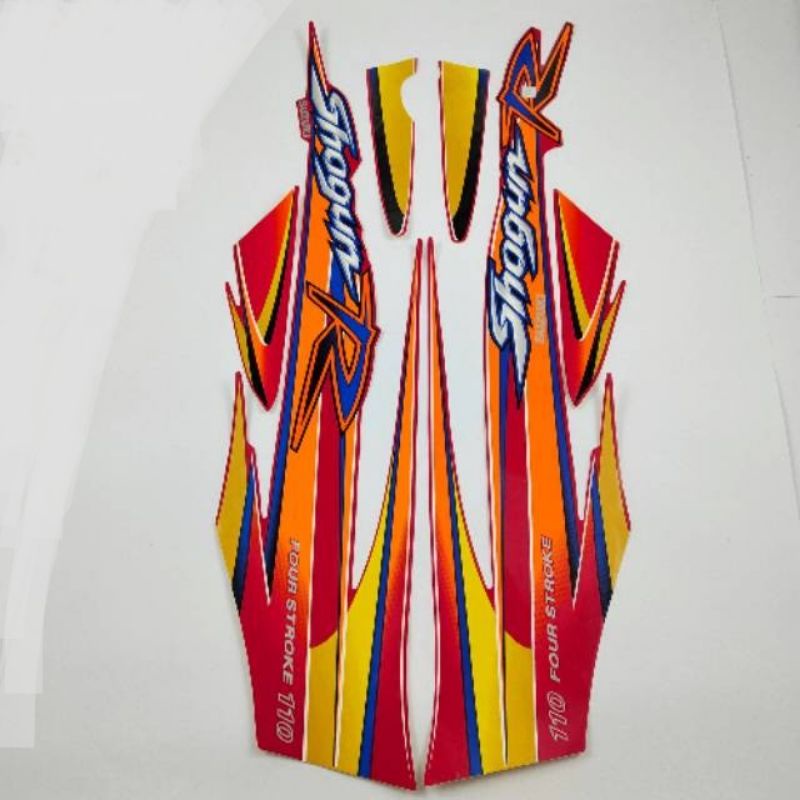 striping lis stiker standar ori Shogun R 110 full merah stiker ori Shogun R 110