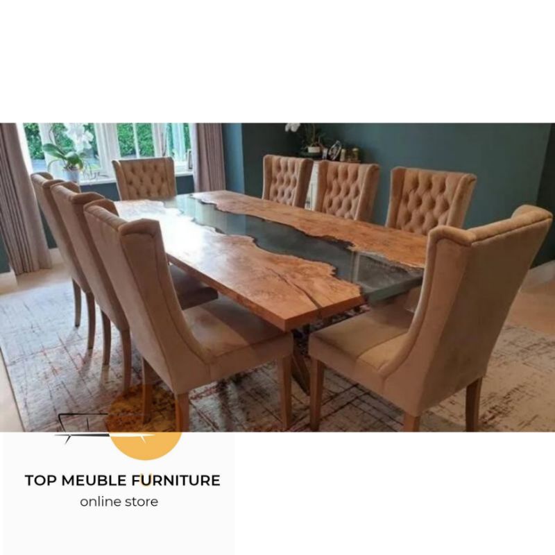 Set meja makan resin kursi makan full jok