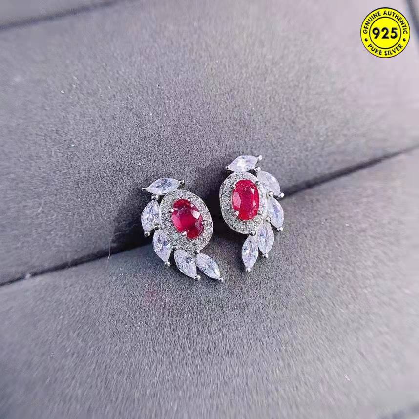 Anting Tusuk Desain Sayap Malaikat Hias Rubi Gaya Simple Untuk Wanita