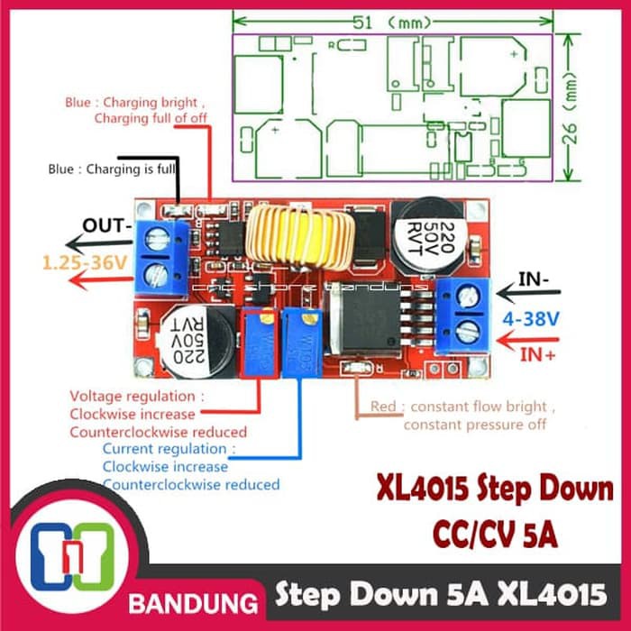 XL4015 5A DC DC CC CV STEP DOWN LITHIUM CHARGER POWER SUPPLY