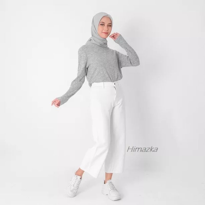 Celana Jeans Kulot Wanita Jeans Putih Premium#CelanaKulot#jeansputih