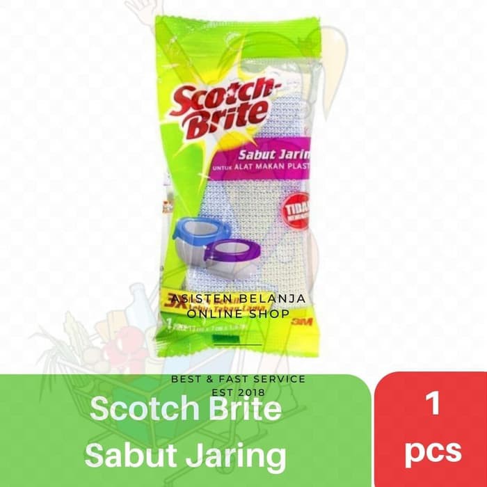 3M SCOTCH BRITE ID-60 ID60 Sabut Cuci Piring Spons Spon Jaring isi 1 Pcs PINK