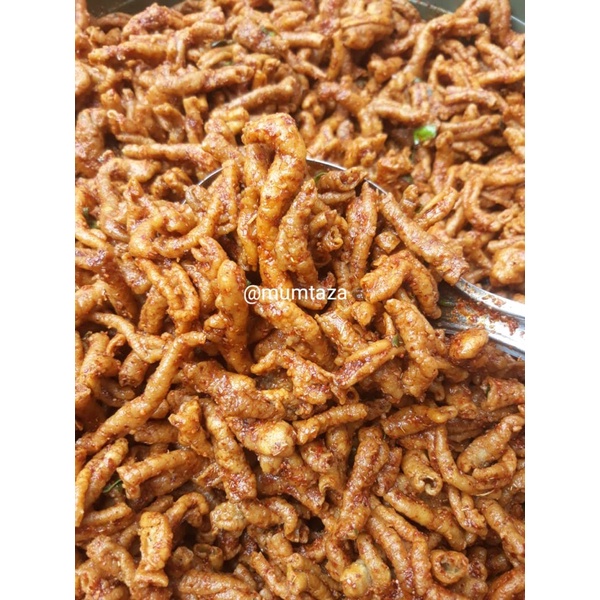 

kripik usus pedas daun jeruk
