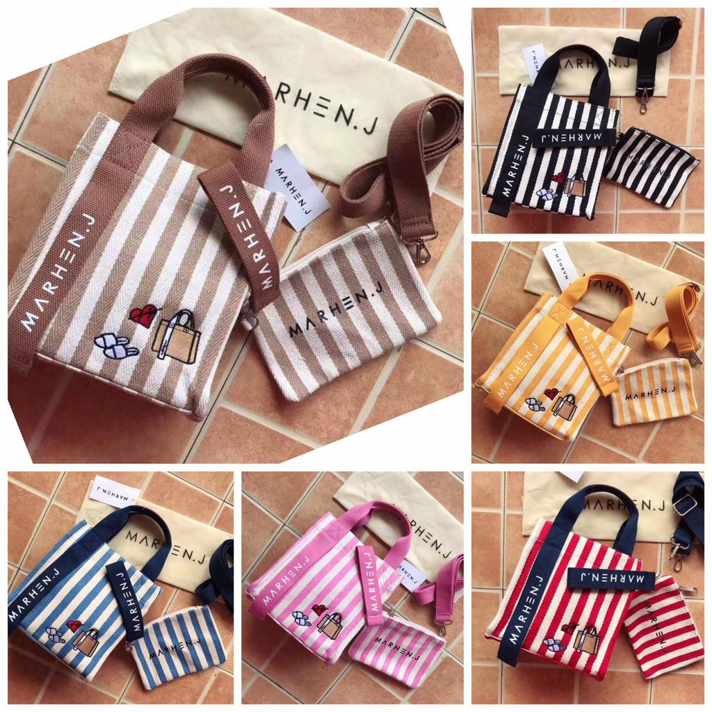 TAS WANITA-TAS IMPORT-  MARHEN J Ricky bag Stripe Wappen bag  ( 1888 )