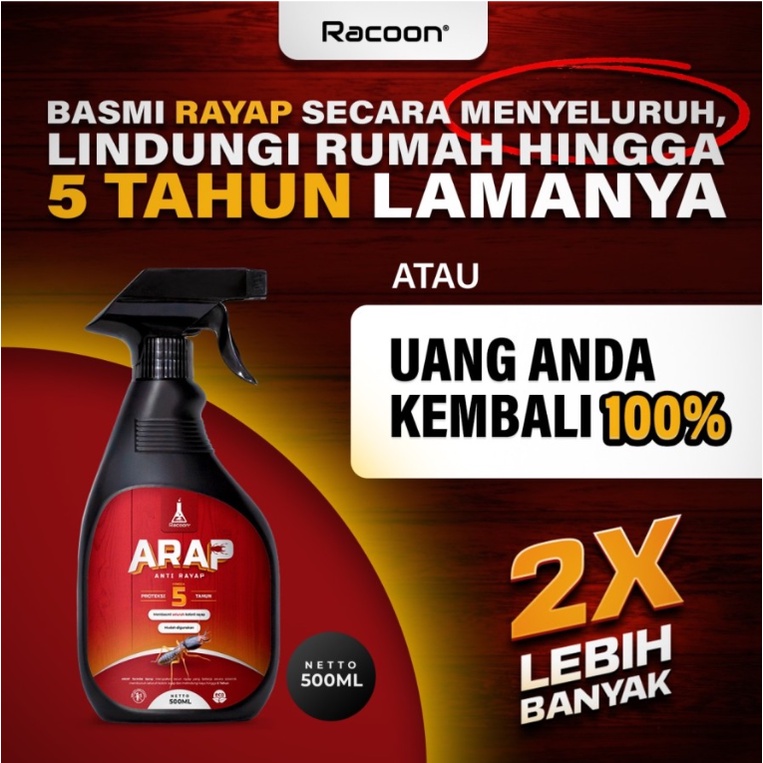 Racoon Obat Anti Rayap Spray ARAP / Racun Rayap Semprot Cair Paket