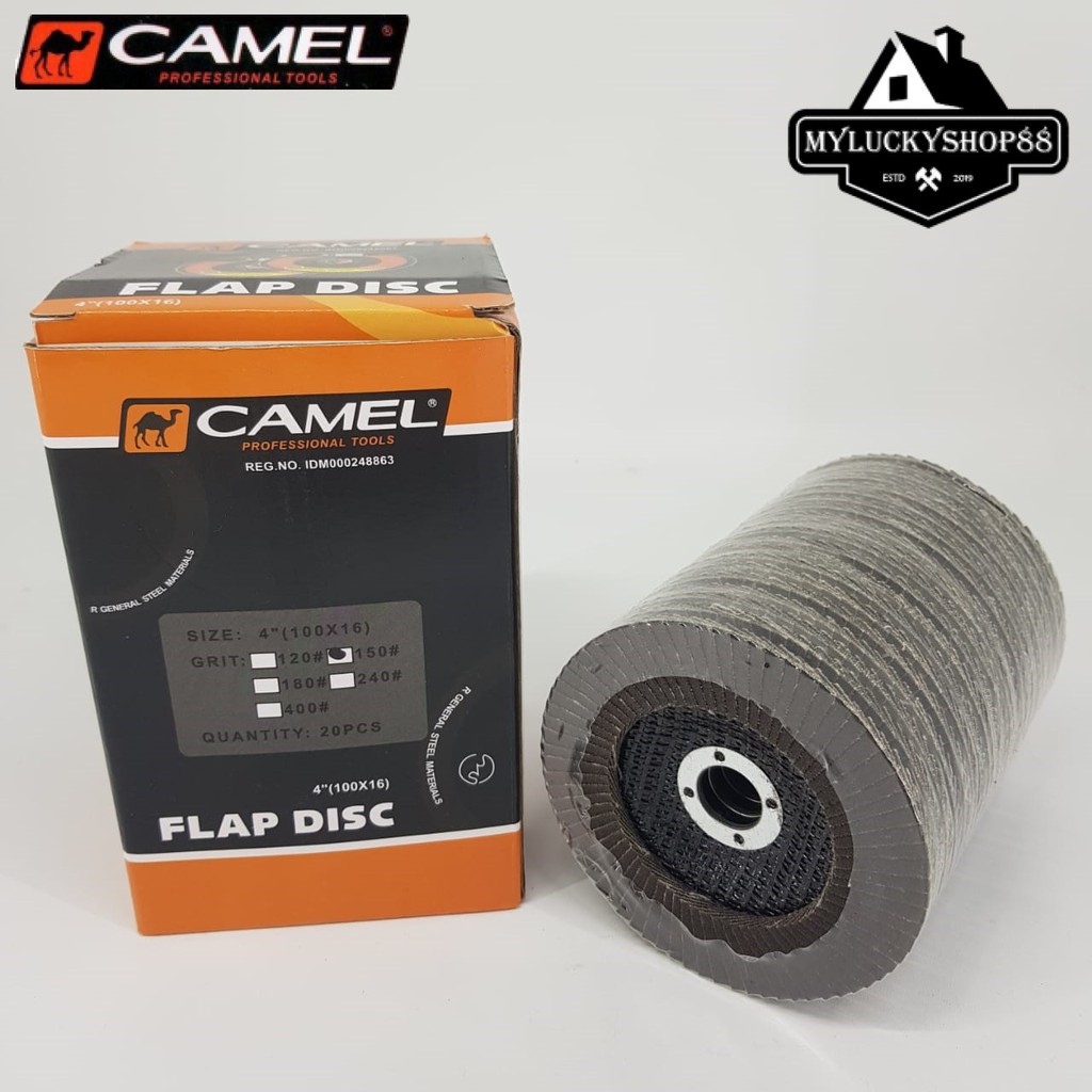 Flap Disc Sand Grit 4&quot; Inch 100 mm A150 Amplas Gerinda Susun Camel 150