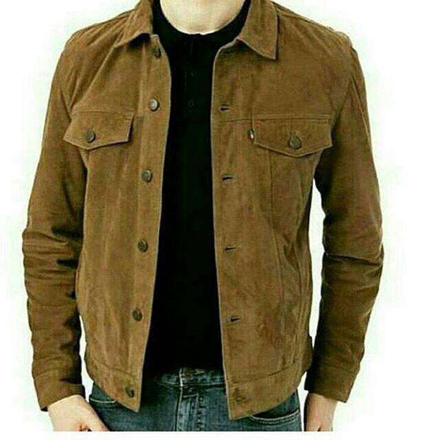 Jaket jeans coklat muda