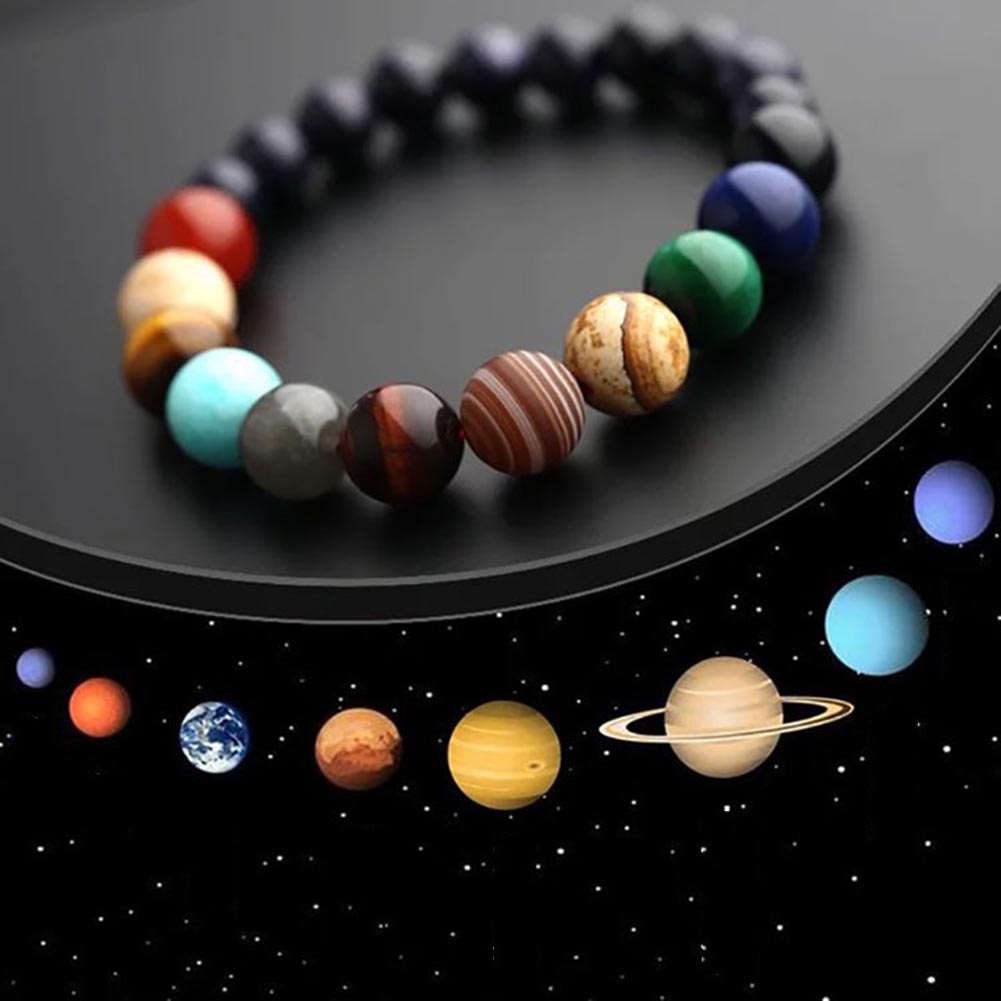 Hu Hu Hu Hu Hu Alat Bantu Pasang Kacamata♡ Gelang Tangan Elastis Aksen 8 Planet Untuk Pasanganpriawanita