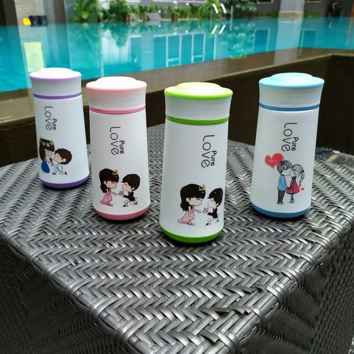 BOTOL AIR MINUM PURE LOVE KARTUN CANTIK VIRAL 450ML TERMURAH
