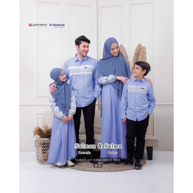 SALMA SALMAN FAMSET SERI D YASMEERA Kode D4 sarimbit Lebaran gamis Couple