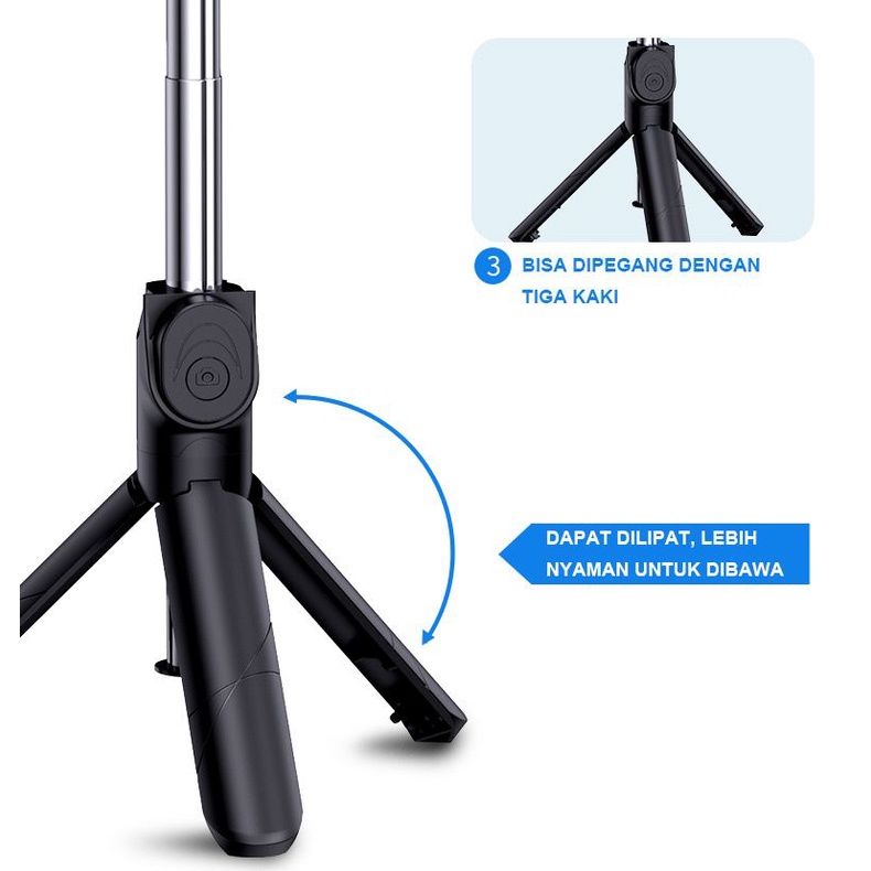 Tongsis Tripod Selfie Stick 3in1 Bluetooth Remote Control