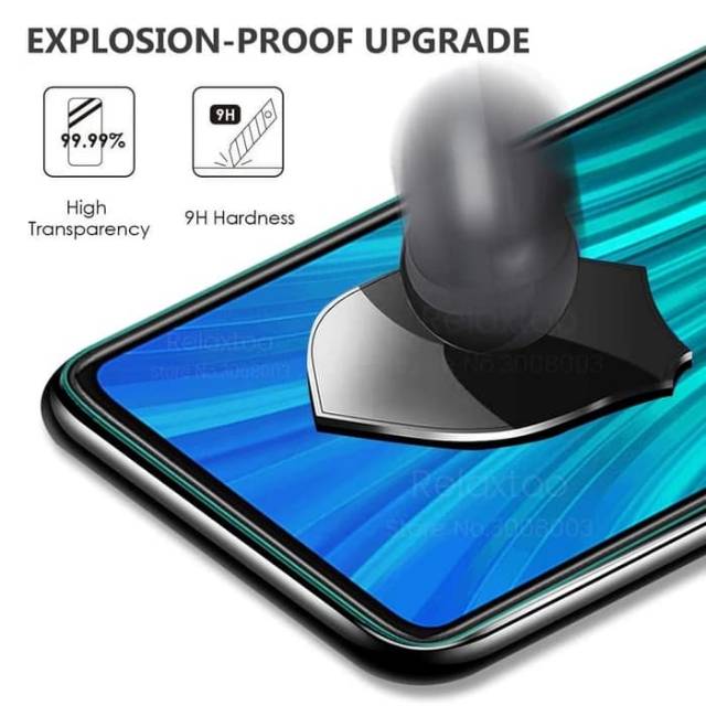 TG Redmi Note 8 Pro Screen Protector -Anti Gores Tempered Glass Full Xiaomi Redmi Note 8 Pro Premium