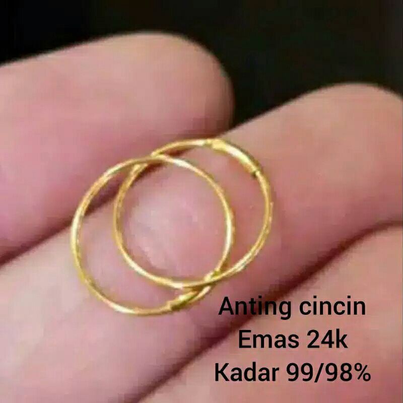 anting dewasa dan bayi emas 24k kadar 999/999.5%