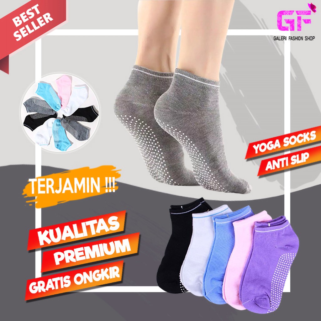 KAOS KAKI PENDEK KAUS KAKI YOGA WANITA CEWEK ANKLE SOCKS IMPORT OLAHRAGA GYM FITNESS PILATES GF225