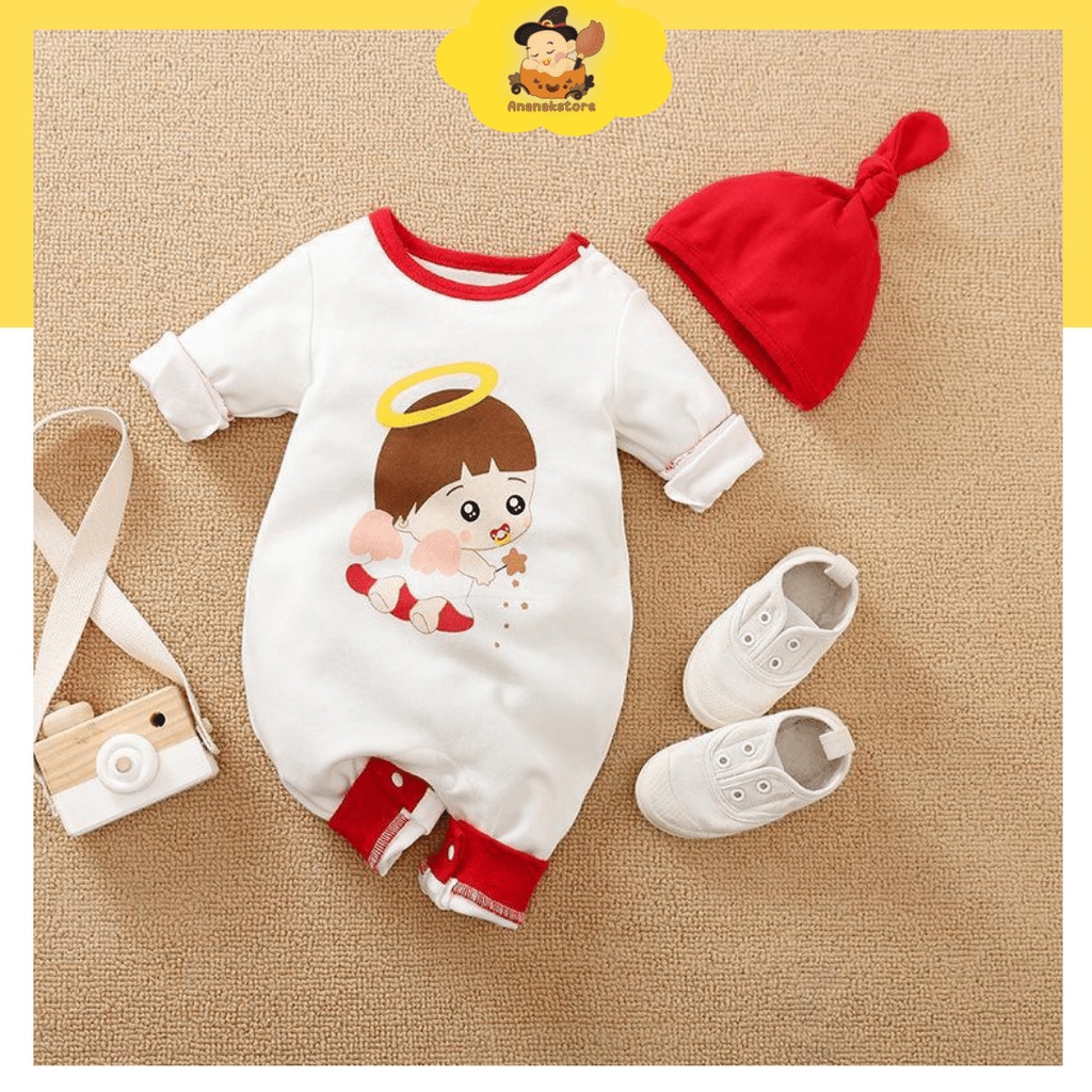 Ananakstore Jumper bayi motif Angel 0-2tahun FREE KUPLUK / baju bayi unisex / jumper baby lucu IMPORT PREMIUM / baju bayi lucu jumper lengan panjang/JUMPER KECE/JUMPER LUCU