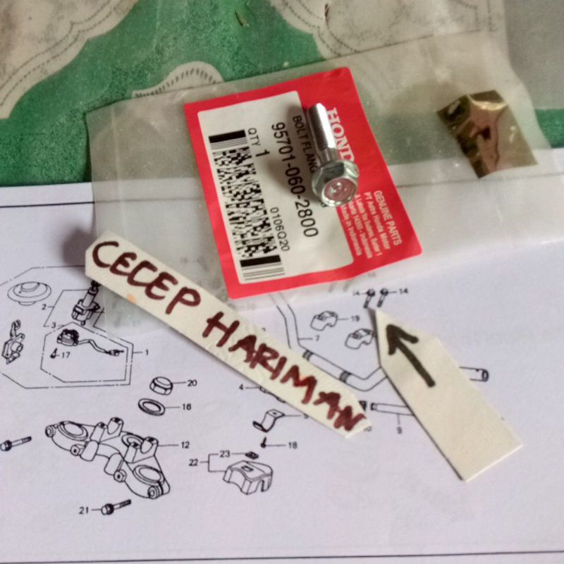 baut raiser stang Honda Megapro