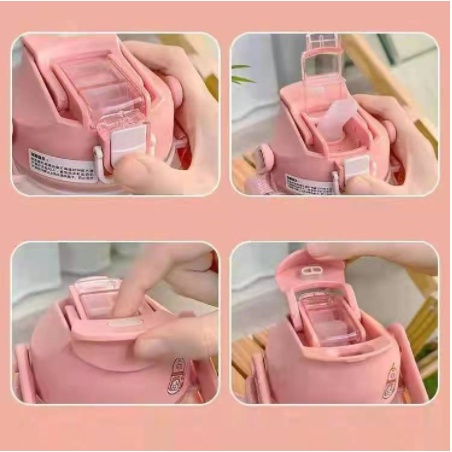 Botol Minum Viral Motivasi Penanda Waktu + Sticker 1.3 L / Botol Big Belly Gradasi Doff 1300ml KJ100