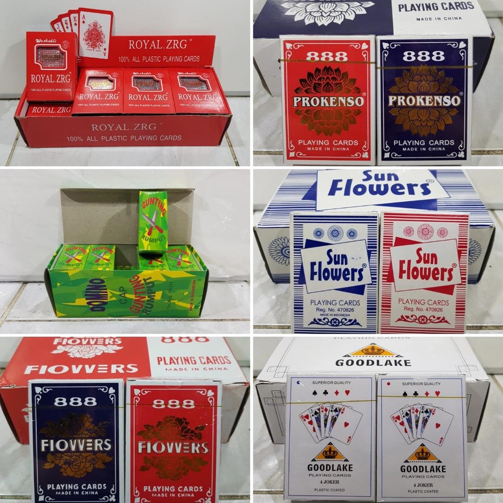 Kartu Remi / Domino / Playing Cards Sun Flower , 888 Flowers , Good Lake , Angles , Kartu LINTRIK/CE