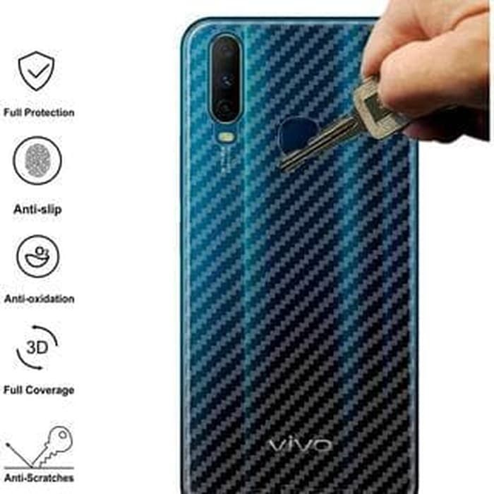 GARSKIN Sticker Carbon VIVO V19 Skin Carbon Transparan Fiber Protection Back Sticker Carbon