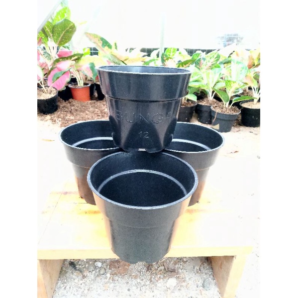 Pot hitam bekas Uk 12 ( Seperti Baru ) Per 1 lusin