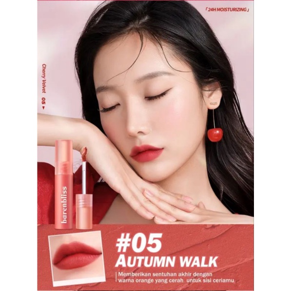 BNB barenbliss Cherry Makes Cheerful Lip Velvet korea Lipcream「24H Moisturizing ]