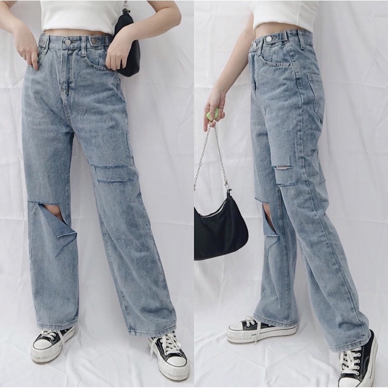 CLOTHIER - Clio Adjustable Baggy Jeans | Unisex Wide Leg Jeans