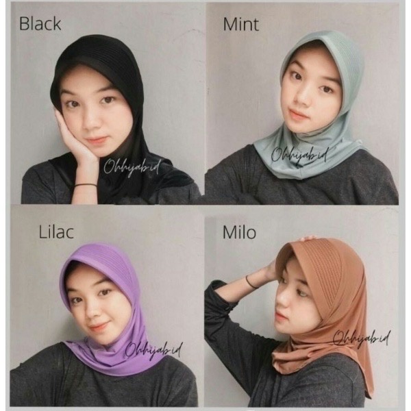 Hijab Instan Sport Kerudung Olahraga spandek bergo polos Linear / Hijab Sporty Pendek